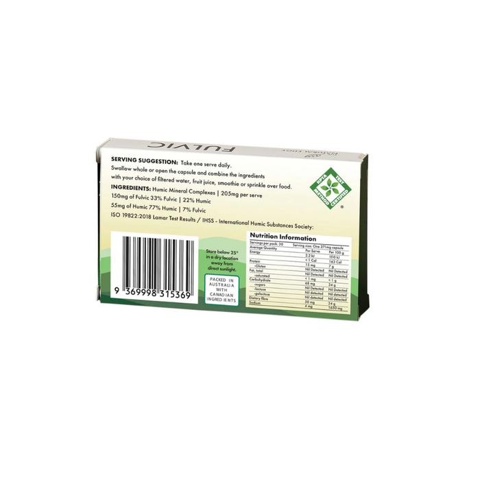 The Natural Edge Fulvic Multi Minerals Trace Elements 30 Capsules