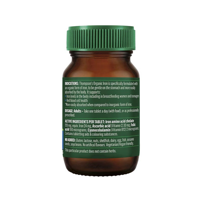 Thompson's Organic Iron 24mg 30 Tablets