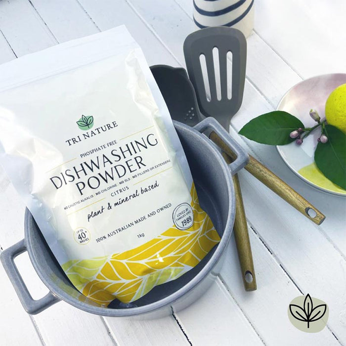 Tri Nature Citrus Dishwashing Powder Bucket 2kg