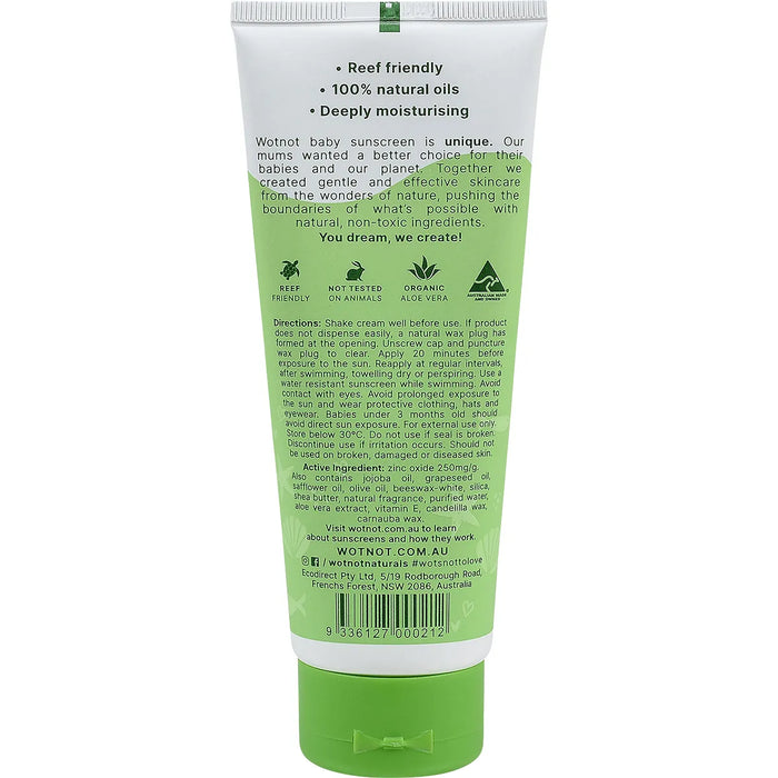 Wotnot Natural Sunscreen SPF 30 Suitable For 3 Months+ 100g