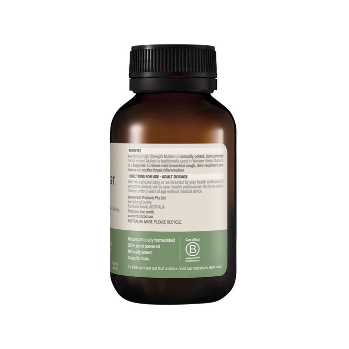 Wanderlust High Strength Mullein 60 Capsules