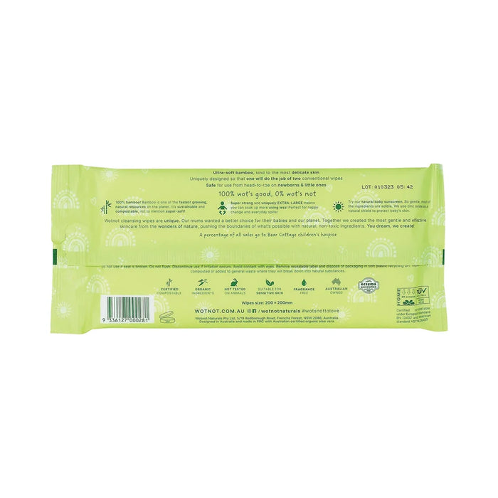 Wotnot Naturals Baby Wipes for Case Refill Pack 100% Biodegradable 20 Pack