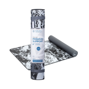 Gaiam Yoga Mat Premium Support mm — Dark Marble Sea Glass