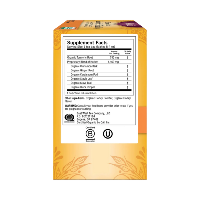 Yogi Tea Honey Chai Turmeric Vitality Herbal Tea 16 Tea Bags