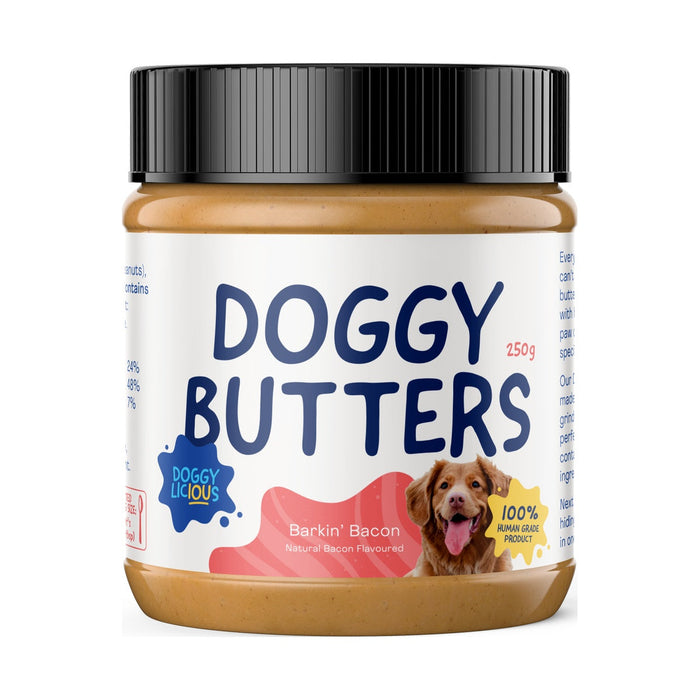 Doggylicious Barkin Bacon Doggy Butter 250g front pack