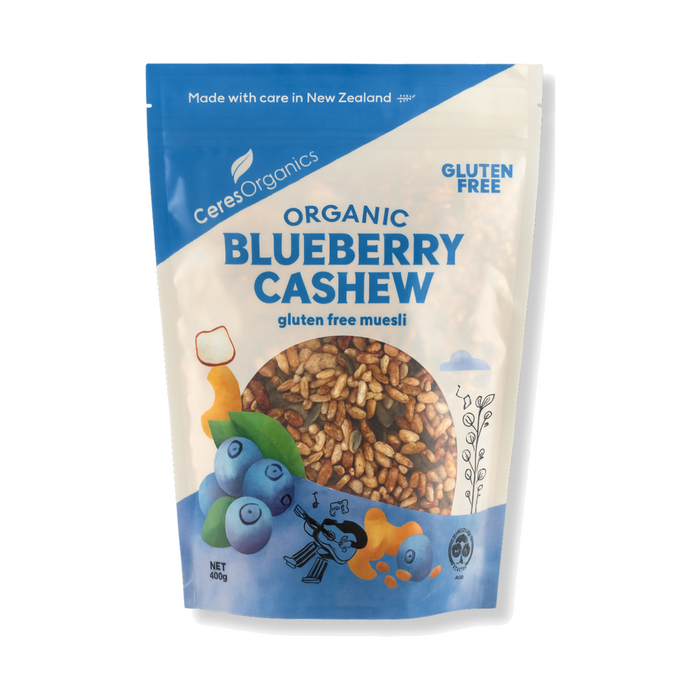 Ceres Organics Organic Blueberry Cashew Gluten Free Muesli 400g — front packshot