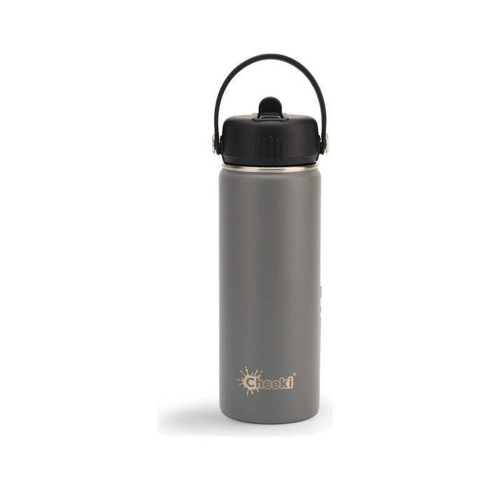 Cheeki Insulated Adventure Bottle 600ml Slate white background packshot