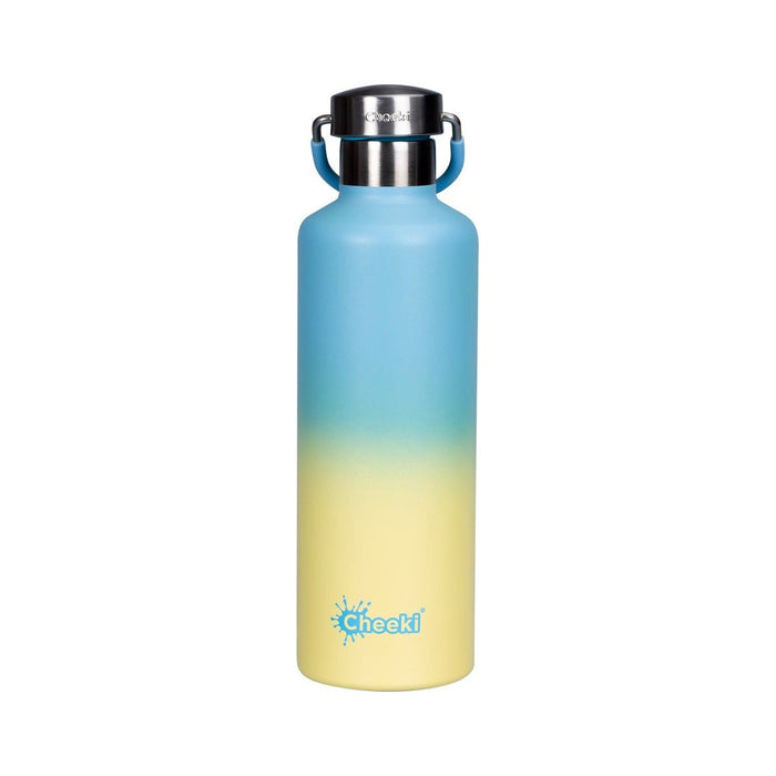 Cheeki Insulated Stainless Steel Bottle 600ml Sunrise white background packshot