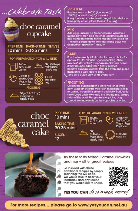 YesYouCan Choc Caramel Cupcake Mix G/F 450g