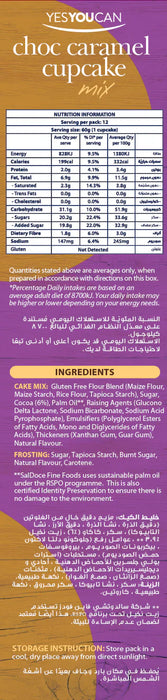 YesYouCan Choc Caramel Cupcake Mix G/F 450g