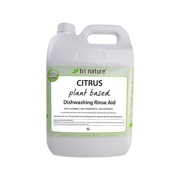 Tri Nature Citrus Plant Based Dishwashing Rinse Aid Bulk with pump 5L