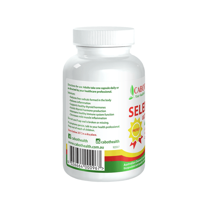Cabot Health Selenium Ultra Potent 60 Capsules side label
