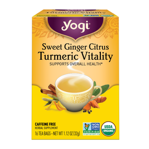 Yogi Tea Herbal Tea Bags Sweet Ginger Citrus Turmeric Vitality 16 Tea Bags