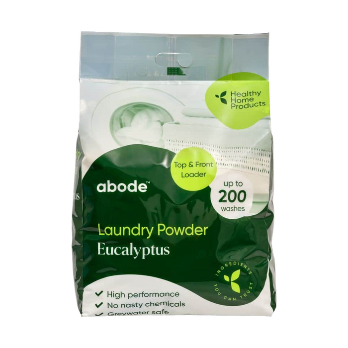 Abode Laundry Powder Eucalyptus 4kg Pouch front pouch on white background