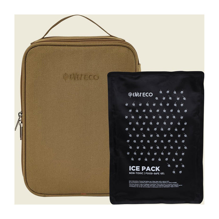 Ever Eco Insulated Lunch Bag with Ice Pack Husk packshot on white background
