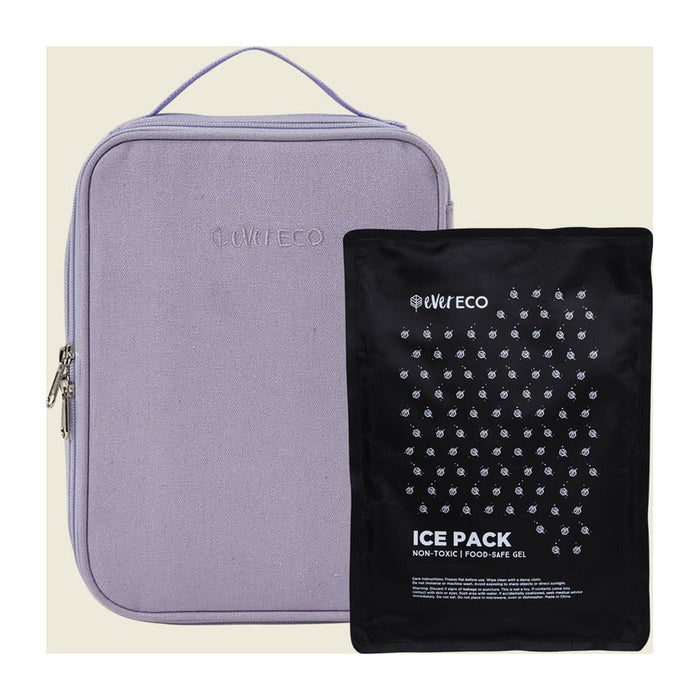 Ever Eco Insulated Lunch Bag with Ice Pack Lilac packshot on white background