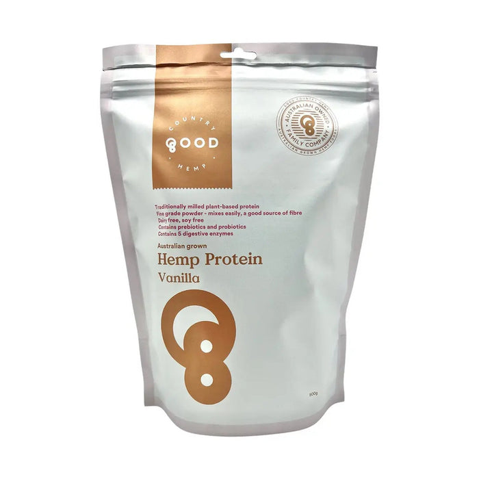 Good Country Hemp Hemp Protein Powder Vanilla 500g front pack