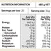 Sodii Raw Electrolyte Honey nutrition information per 34g sachet