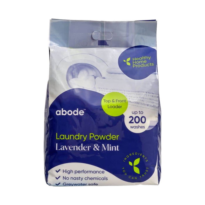 Abode Laundry Powder Lavender & Mint 4kg Pouch front pouch on white background