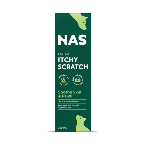 NAS Itchy Scratch Skin & Paw Spray for Dogs and Cats 100ml front pack