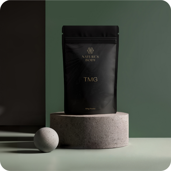 Nature's Body TMG Powder Pure Trimethylglycine 100g supplier lifestyle image