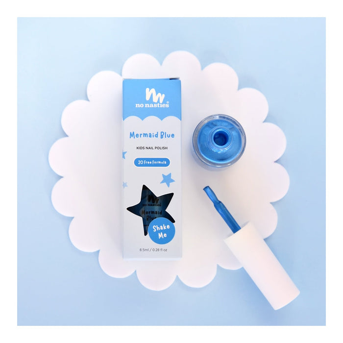No Nasties Kids Water-Based Nail Polish Mermaid Blue 8.5ml