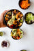 Serving suggestion: vegetable nourish bowl finished with nori flakes and seaweed and sesame seasoning