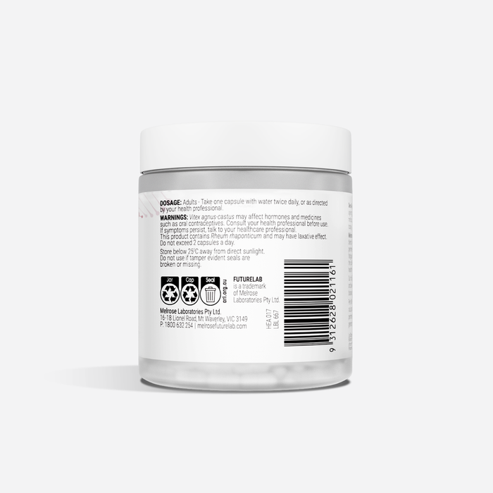 Melrose FutureLab Peri Meno Ultra Complex 60 Capsules back label