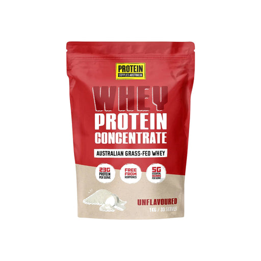 Protein Supplies Australia Australian Whey Protein 1kg Unflavoured packshot on white background