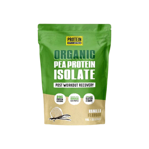Protein Supplies Australia Pea Protein Isolate Vanilla 1kg packshot on white background