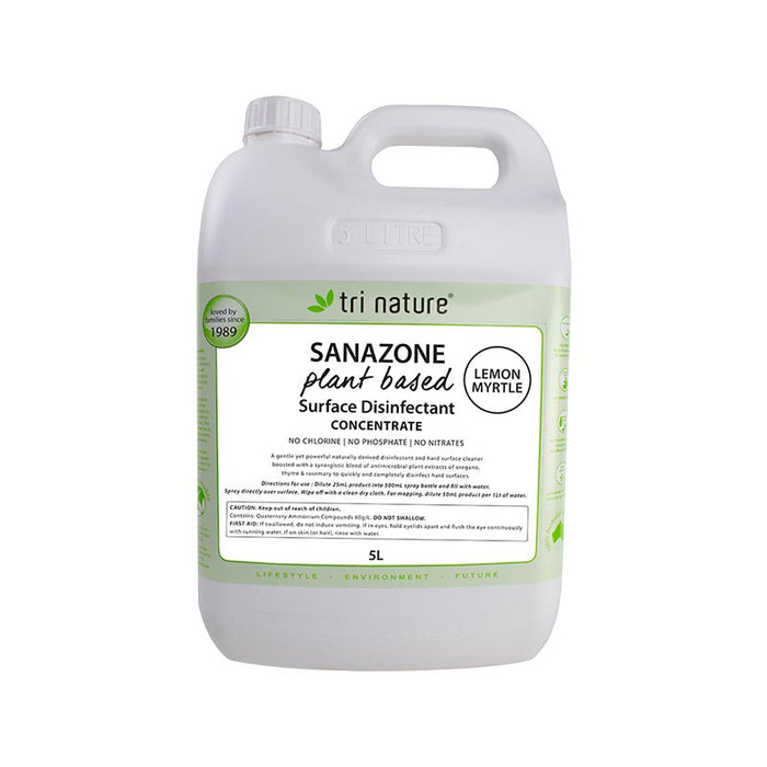 Tri Nature Sanazone Lemon Myrtle Disinfectant Concentrate Bulk with pump 5L