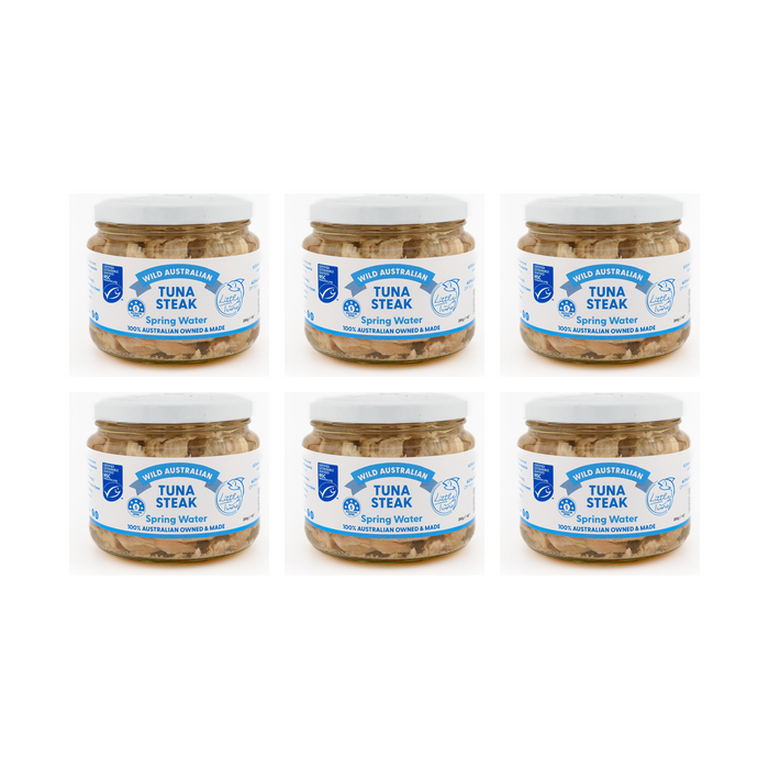 Little Tuna Wild Australian Tuna Steak in Spring Water 290g — 6 matching jars