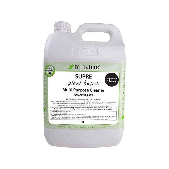 Tri Nature Supre Grapefruit &amp; Palmarosa Multi Purpose Cleaner Concentrate Bulk with pump 5L