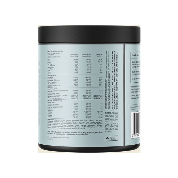 Switch Nutrition Gut Restore Natural 159g back label