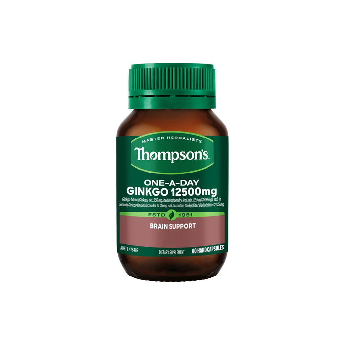 Thompson's One-A-Day Ginkgo 12500mg 60 Capsules front pack