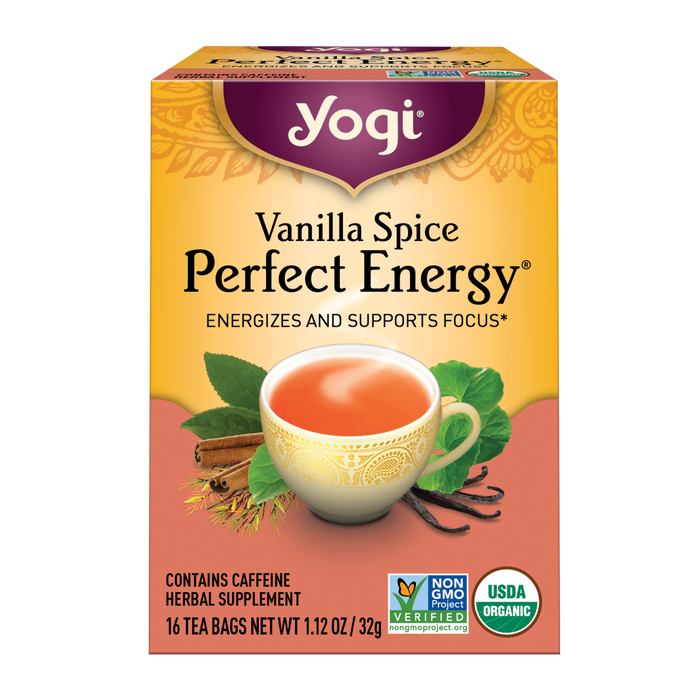 Yogi Tea Herbal Tea Bags Vanilla Spice Perfect Energy 16 Tea Bags