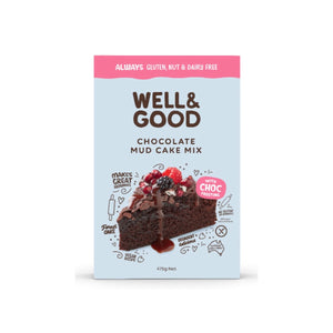 Well & Good Chocolate Mud Cake Mix with Choc Frosting 475g