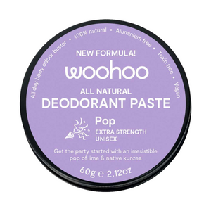 Woohoo Body Natural Deodorant Paste Tin Pop Extra Strength 60g