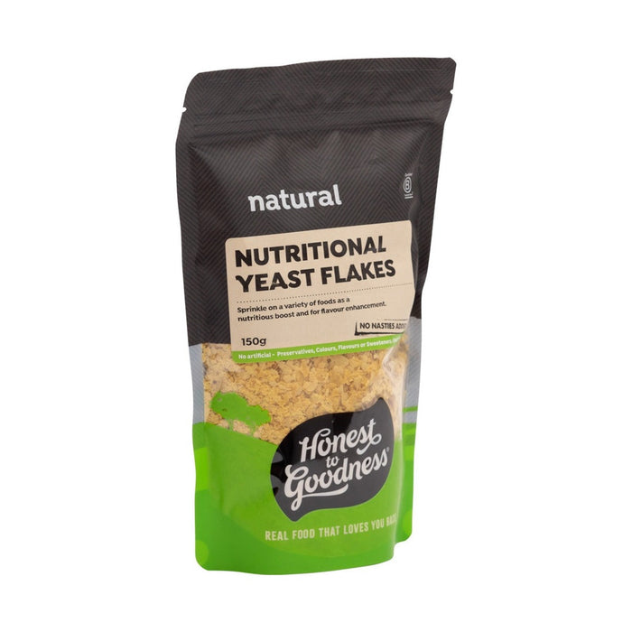 Honest to Goodness Nutritional Yeast Flakes 150g angled pack view