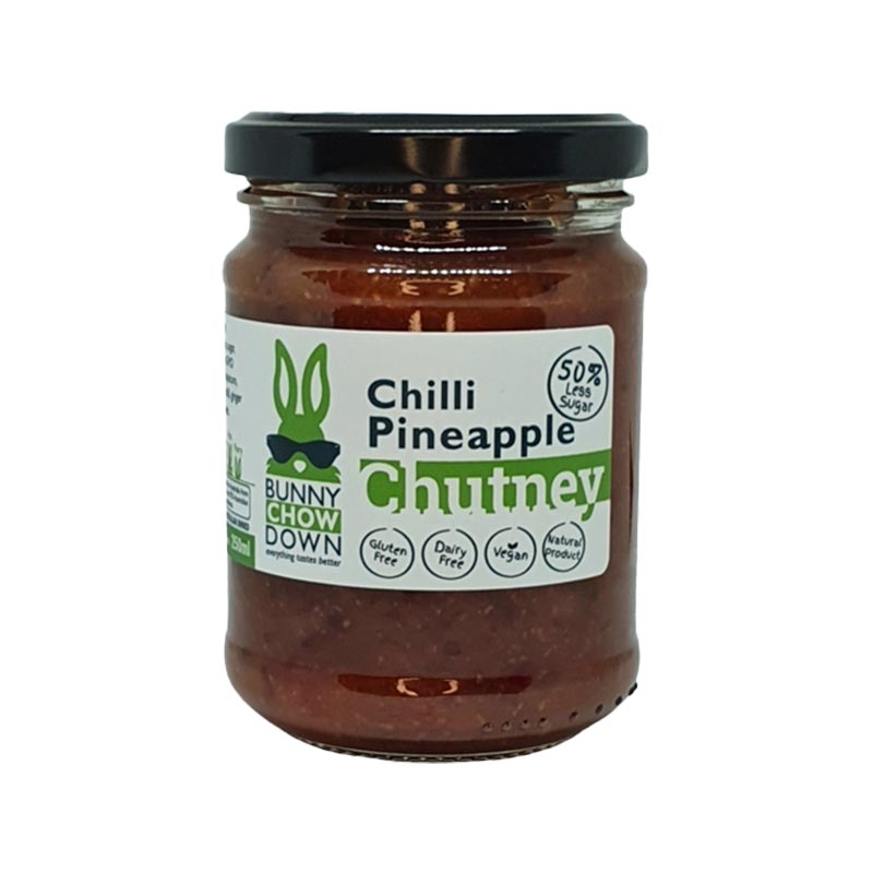 Bunny Chow Down 50% Less Sugar Pineapple Chilli Chutney 250ml
